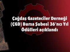 ÇGD Bursa Şubesi 36’ncı yıl ödülleri açıklandı